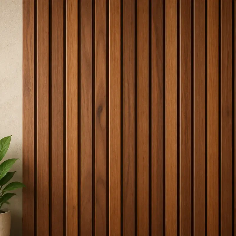 Wood slat wall panel finish