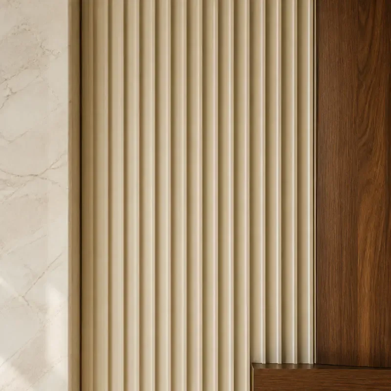 Fluted wall panel finish